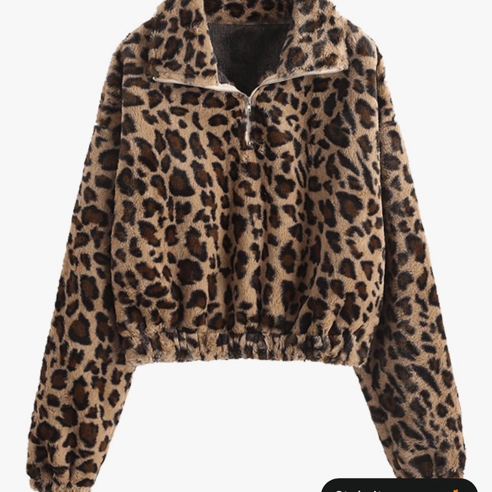 Leopard Print Faux Fur Jacket